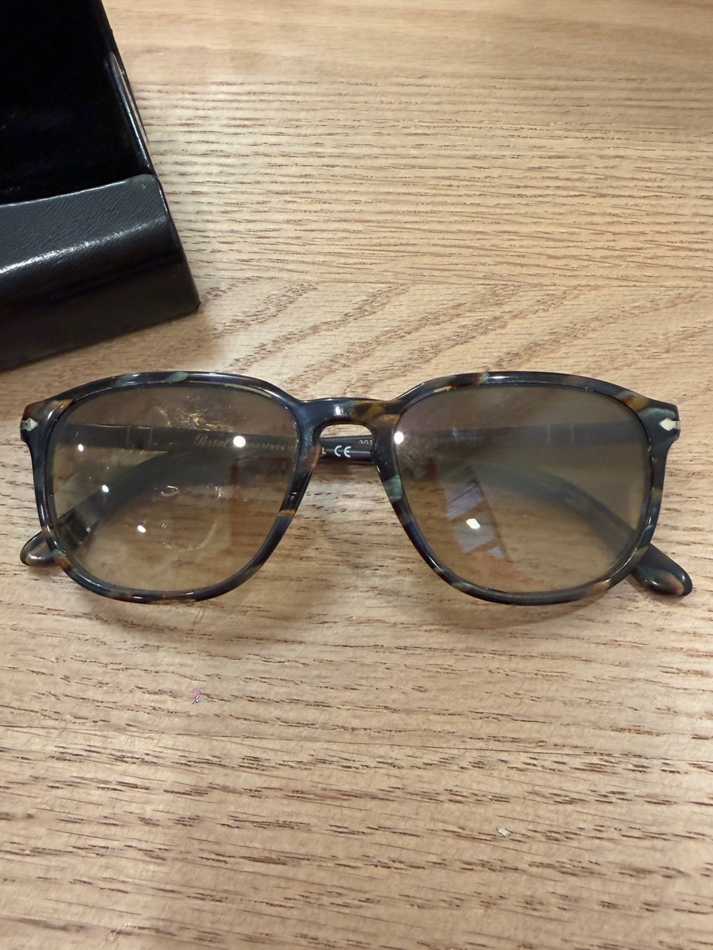 Persol Tortoiseshell Frame Sunglasses with Brown Gradient Lenses
